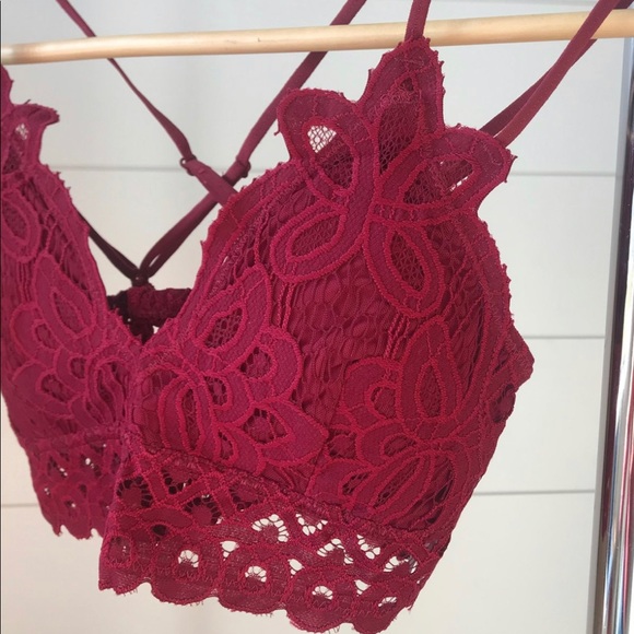 Let’s Layer in Lace Bralette in Cranberry - Picture 2 of 8